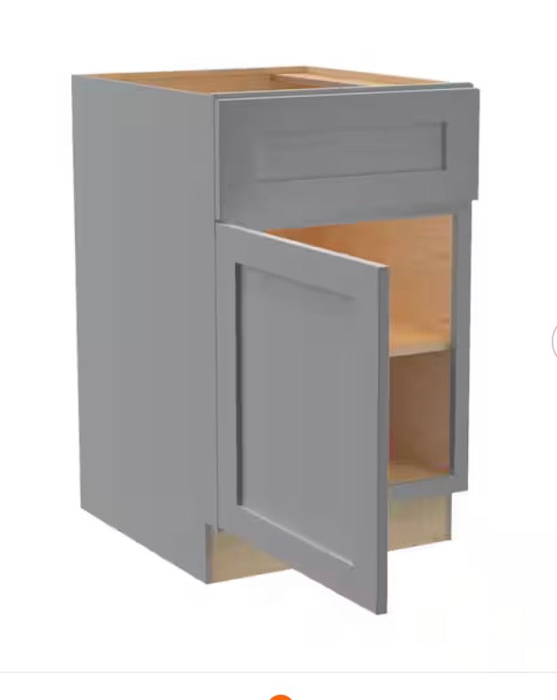 21 in. W x 24 in. D x 34.5 in. H Ready to Assemble Plywood Shaker Base Kitchen Cabinet in Dove Gray