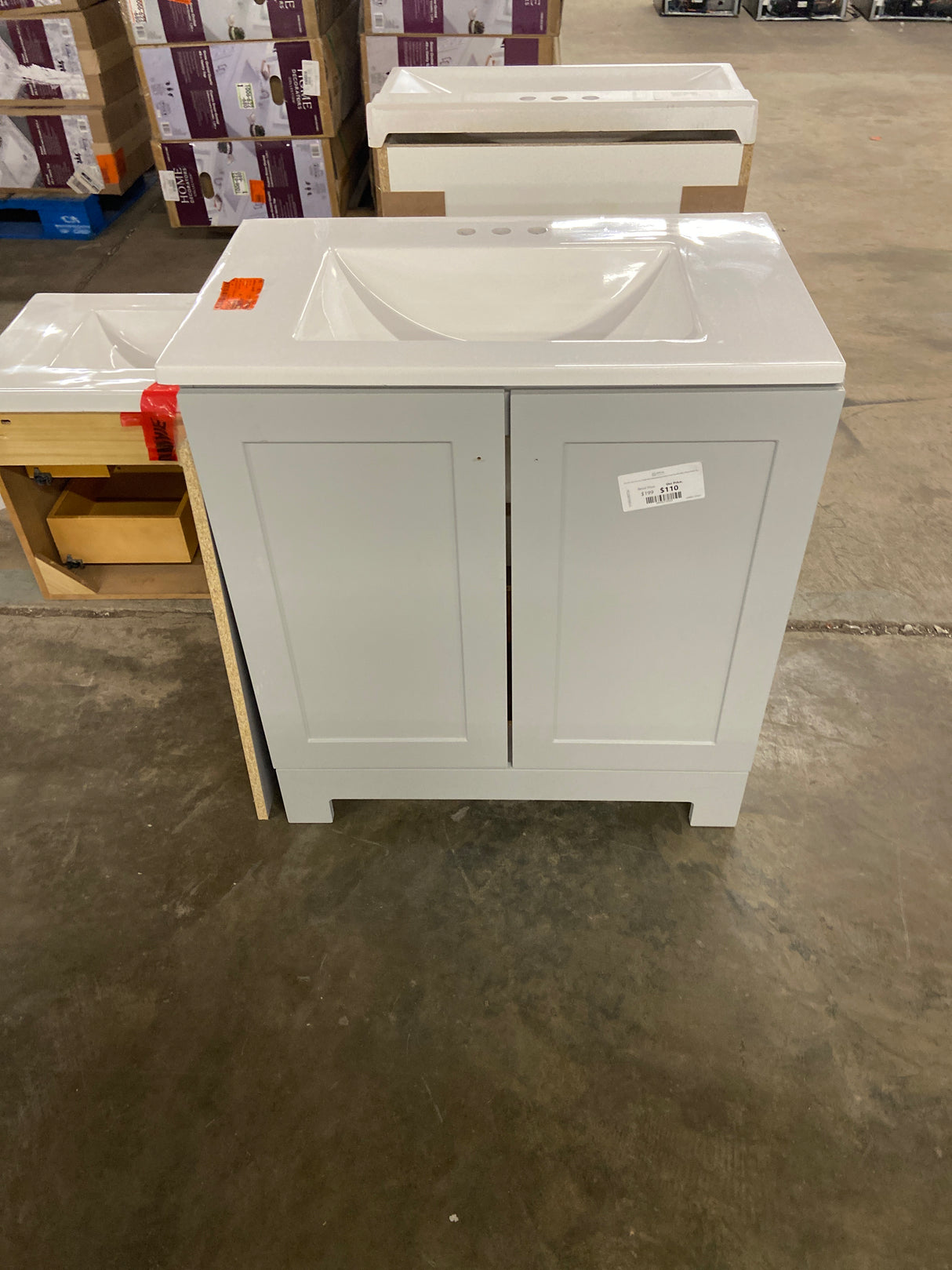 30 in. W x 19 in. D x 33 in. H Single Sink Freestanding Bath Vanity in Pearl Gray with White Cultured Marble Top