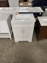 Southfield 25 in. Single Sink Freestanding Bathroom Vanity in White with Engineered Solid Surface Top (Assembled)