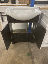 Chelsea 26 in. W x 18 in. D x 36 in. H Single Sink Freestanding Bath Vanity in Charcoal with White Porcelain Top