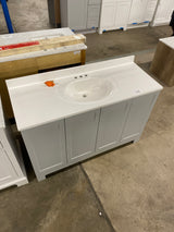 Oakley 49 in. Single Sink Pearl Gray Bath Vanity with White Cultured Marble Top (Assembled)