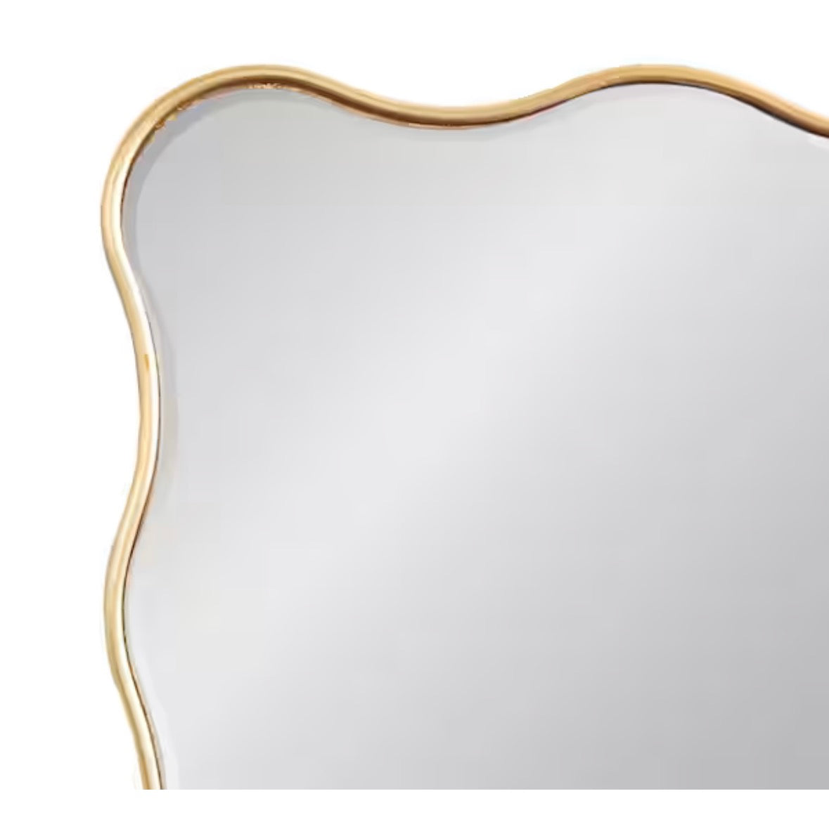 Viona Gold 24 in. W x 42 in. H MidCentury Scalloped Wood Wall Mirror