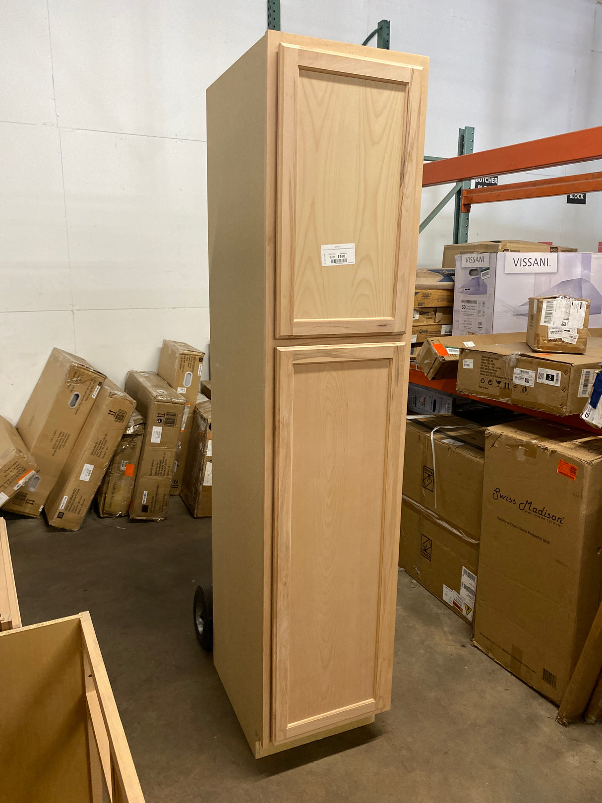 18 in. W x 24 in. D x 84 in. H Assembled Pantry Kitchen Cabinet in Unfinished with Recessed Panel
