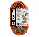25 ft. 12/3 Heavy Duty Indoor/Outdoor Extension Cord with Tritap Lighted End, Orange/Grey