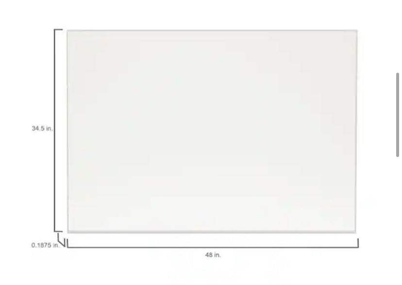 48 in. W x 34.5 in. H End Panel in Satin White