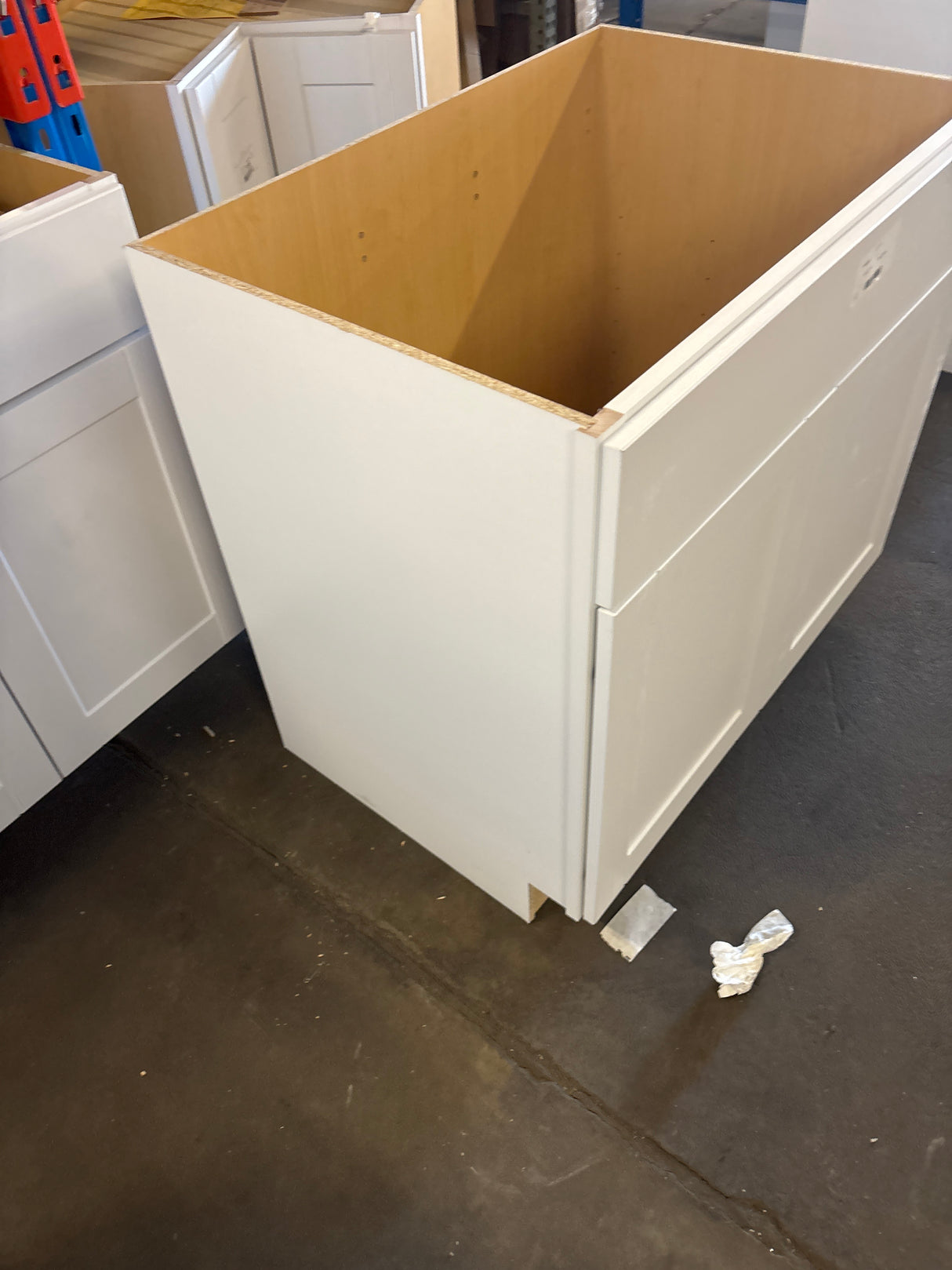 Shaker Satin White Stock Assembled Sink Base Kitchen Cabinet (36 in. x 34.5 in. x 24 in.)