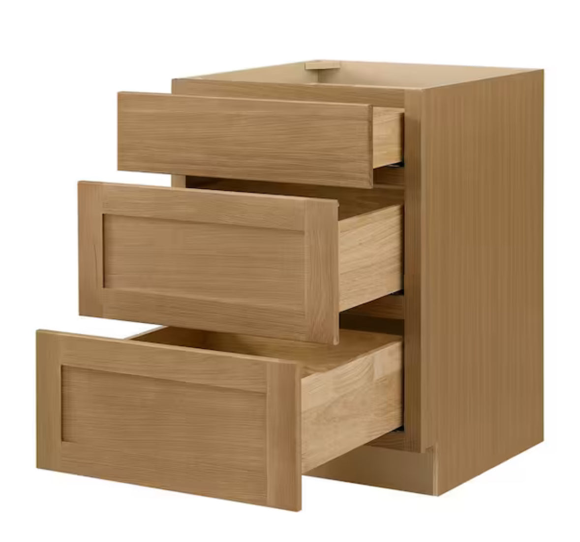 Avondale 24 in. W x 24 in. D x 34.5 in. H Ready to Assemble Plywood Shaker Drawer Base Kitchen Cabinet in White Oak