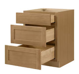 Avondale 24 in. W x 24 in. D x 34.5 in. H Ready to Assemble Plywood Shaker Drawer Base Kitchen Cabinet in White Oak