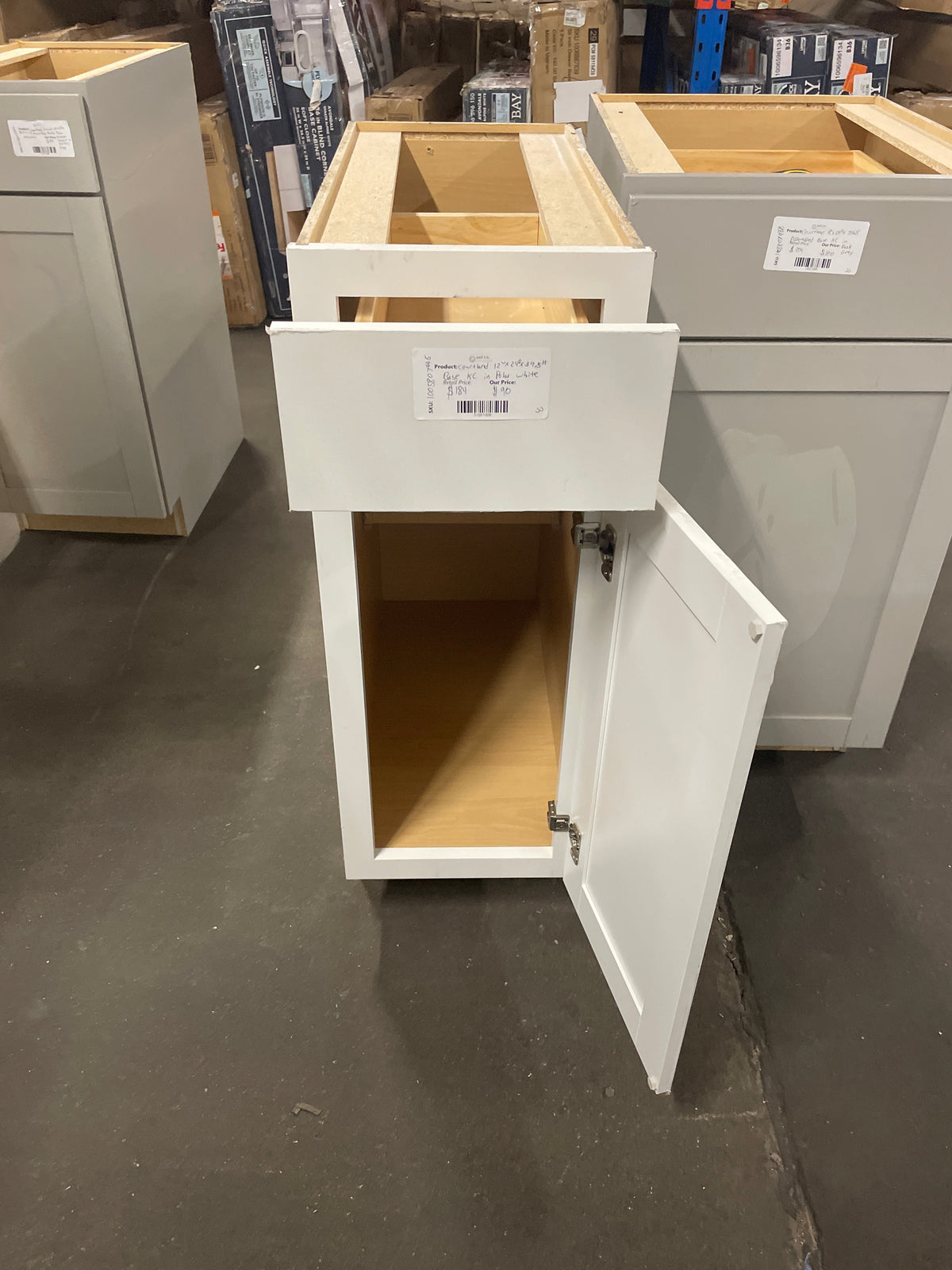 Courtland 12 in. W x 24 in. D x 34.5 in. H Assembled Shaker Base Kitchen Cabinet in Polar White
