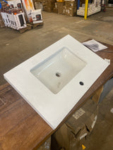30w x 19 D Ceramic Vanity Top in white .