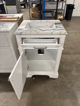 Melpark 24 in. W x 20 in. D x 34.5 in. H Bath Vanity in White with Epoxied White Cultured Marble Top