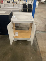 25 in. Single Sink Pearl Gray Bath Vanity with White Cultured Marble Top (Assembled)