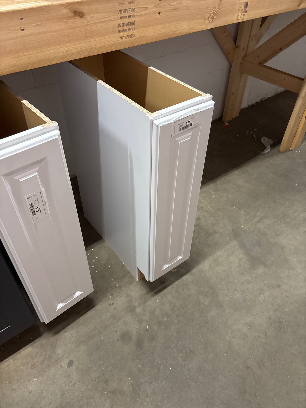 Hampton Satin White Raised Panel Stock Assembled Base Kitchen Cabinet (9 in. x 34.5 in. x 24 in.)