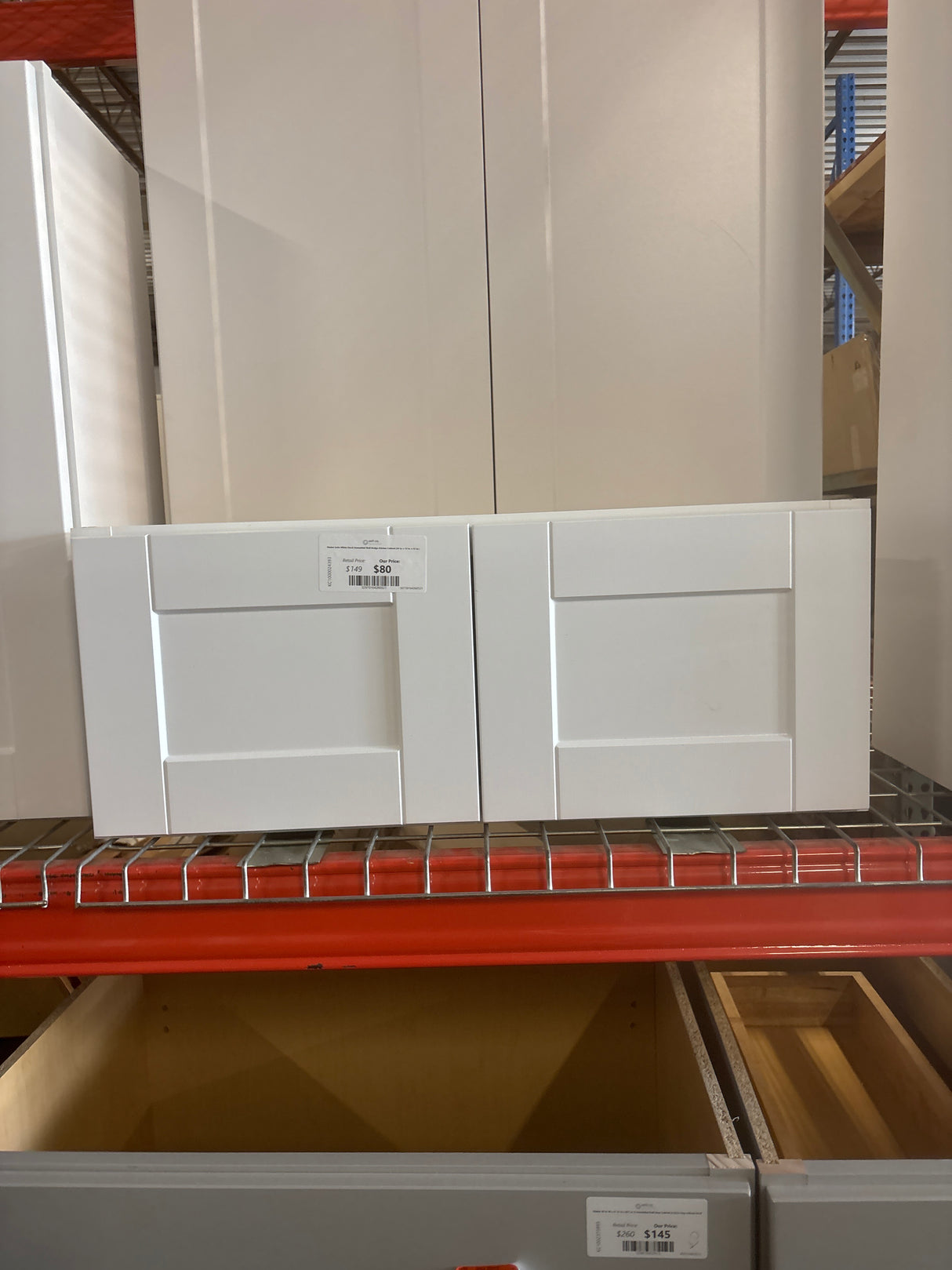 Shaker Satin White Stock Assembled Wall Bridge Kitchen Cabinet (30 in. x 12 in. x 12 in.)