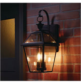 Glenneyre 20.25 in. 2-Light Espresso Bronze Hardwired Outdoor Wall Light Lantern Sconce with Clear Glass (1-Pack)