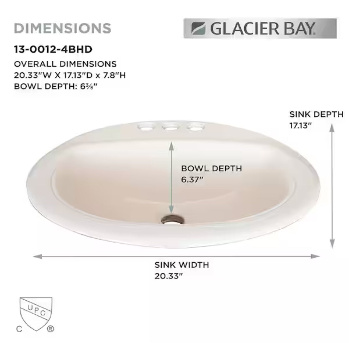 Aragon 20 in. Drop-In Oval Vitreous China Bathroom Sink in Bone