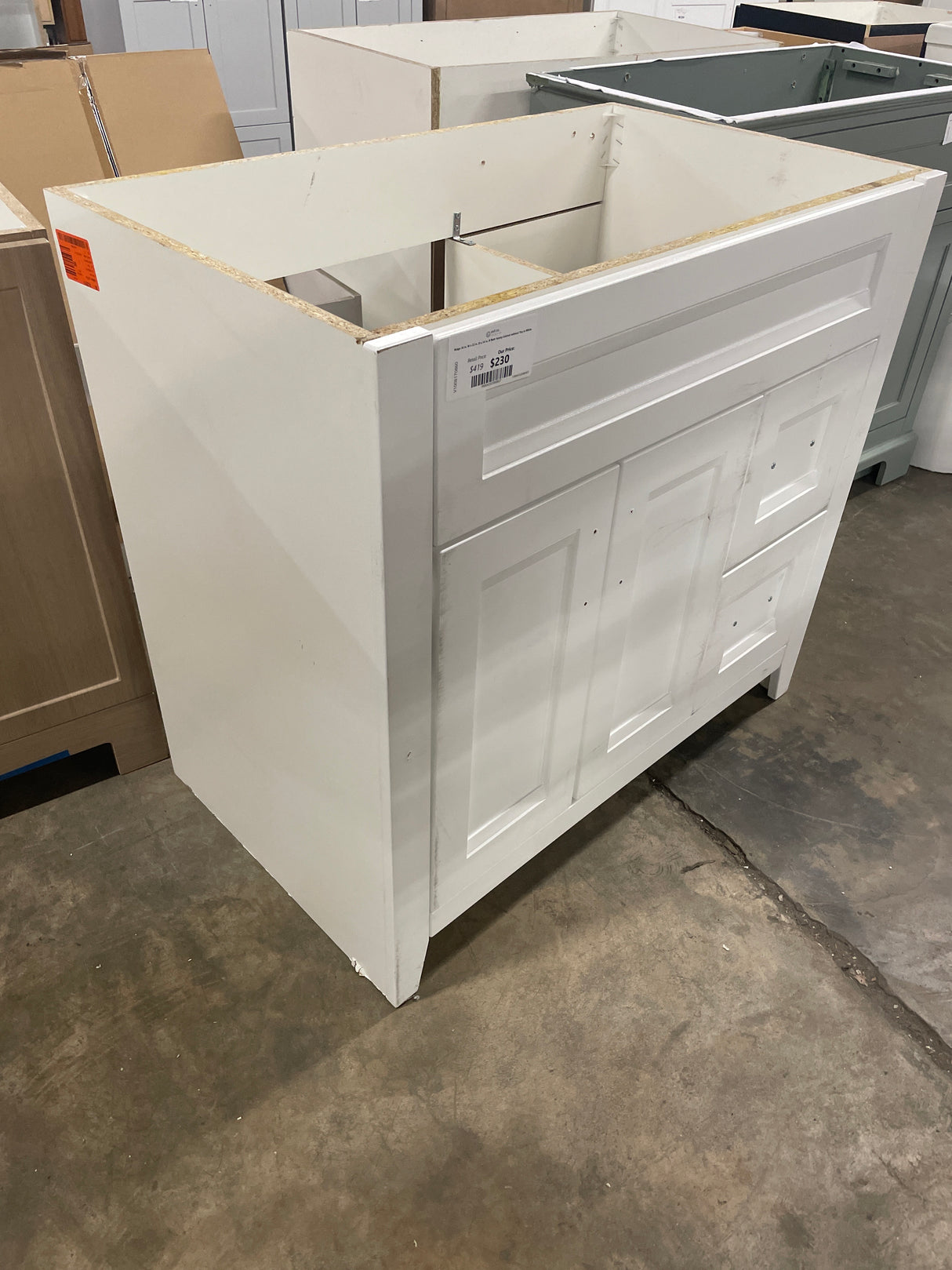 Ridge 36 in. W x 22 in. D x 34 in. H Bath Vanity Cabinet without Top in White