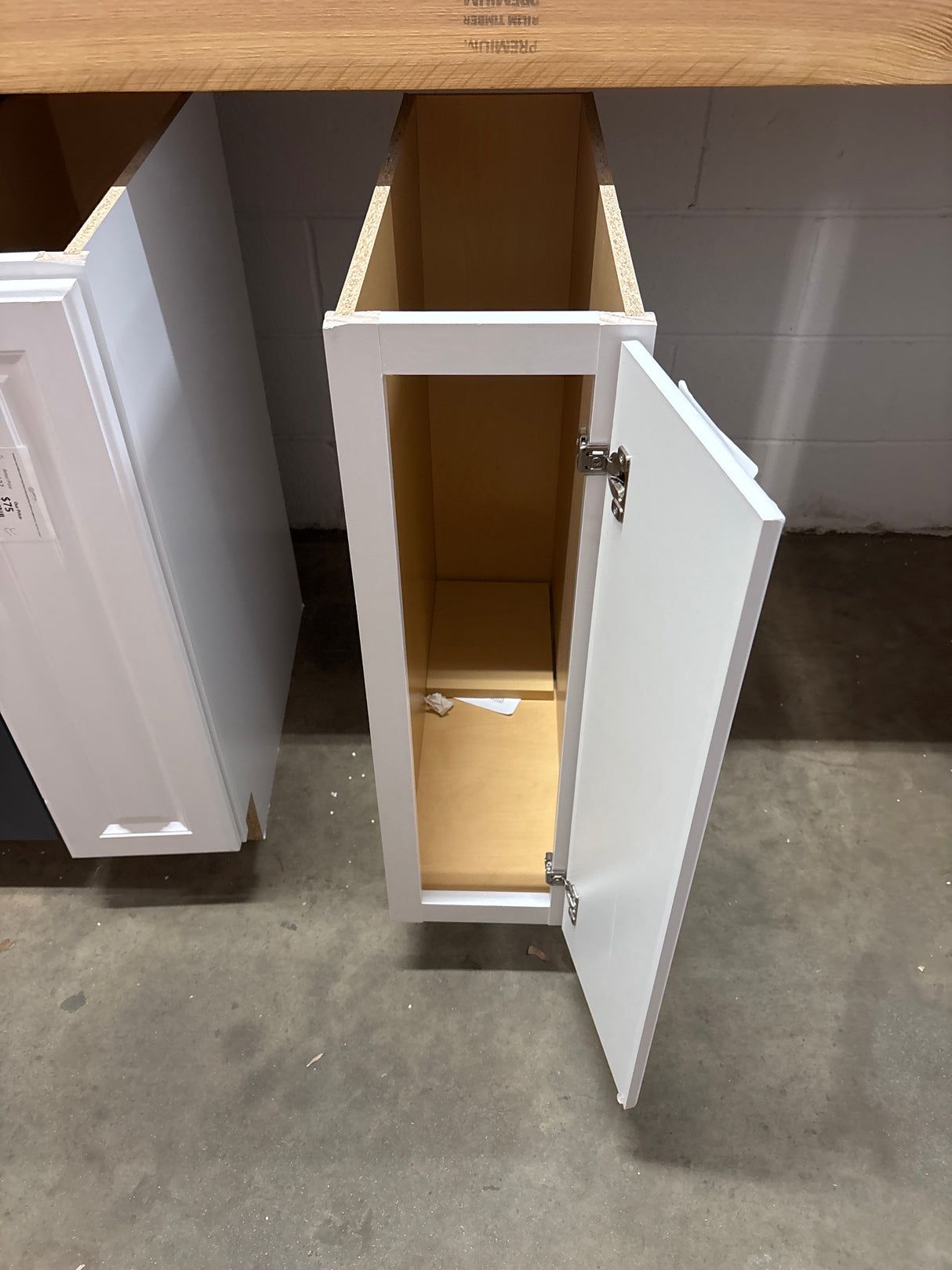 Hampton Satin White Raised Panel Stock Assembled Base Kitchen Cabinet (9 in. x 34.5 in. x 24 in.)