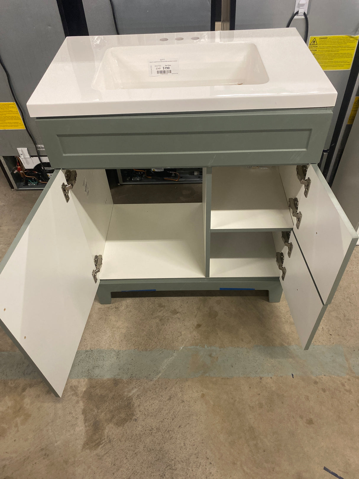 Chasbury 31 in. Single Sink Palm Green Bath Vanity with White Cultured Marble Top (Assembled)
