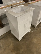 Doveton 24 in. W x 19 in. D x 34 in. H Single Sink Bath Vanity in White with White Engineered Marble Top