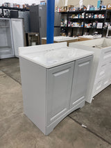 31 in. Single Sink Pearl Gray Bath Vanity with White Cultured Marble Top (Assembled)