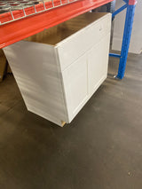 Shaker Satin White Stock Assembled Sink Base Kitchen Cabinet (36 in. x 34.5 in. x 24 in.)