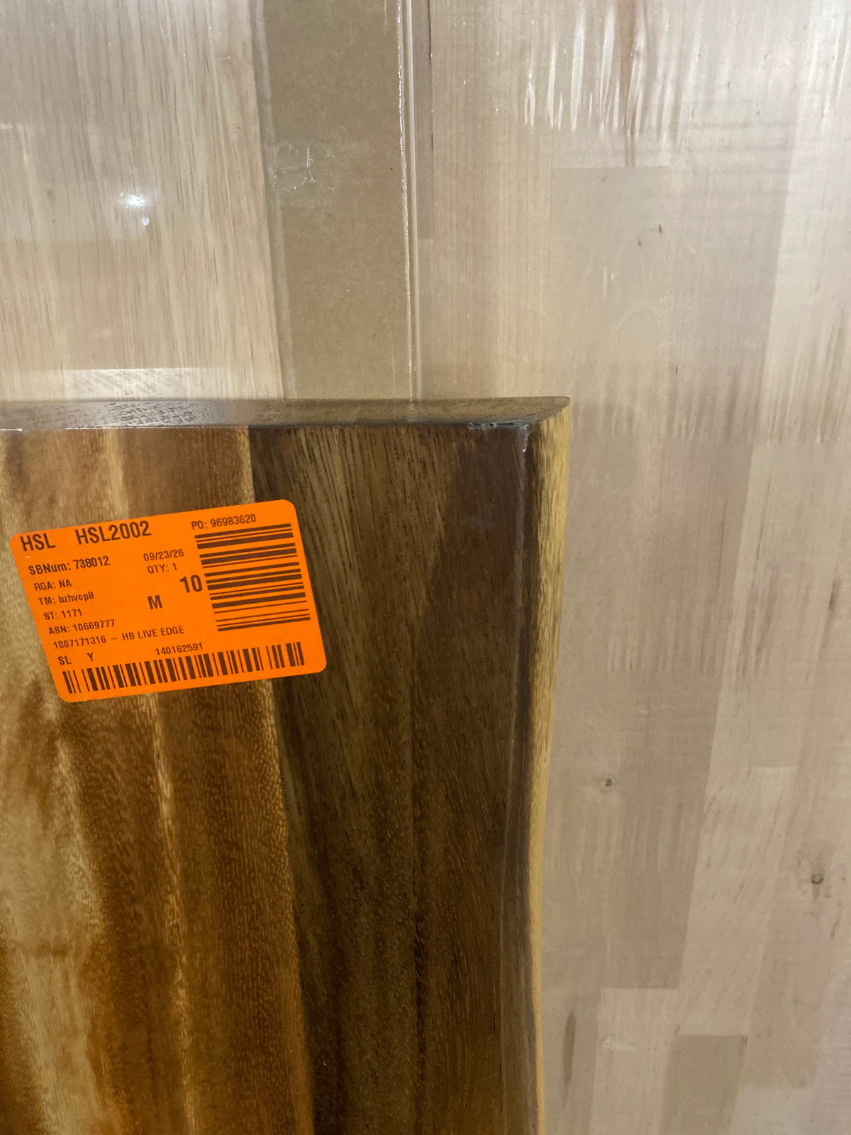 4 ft. L x 25 in. D Finished Saman Solid Wood Butcher Block Countertop With Live Edge