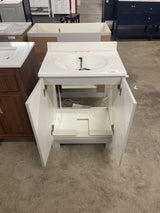 Oakley 25 in. Single Sink Pearl Gray Bath Vanity with White Cultured Marble Top (Assembled)