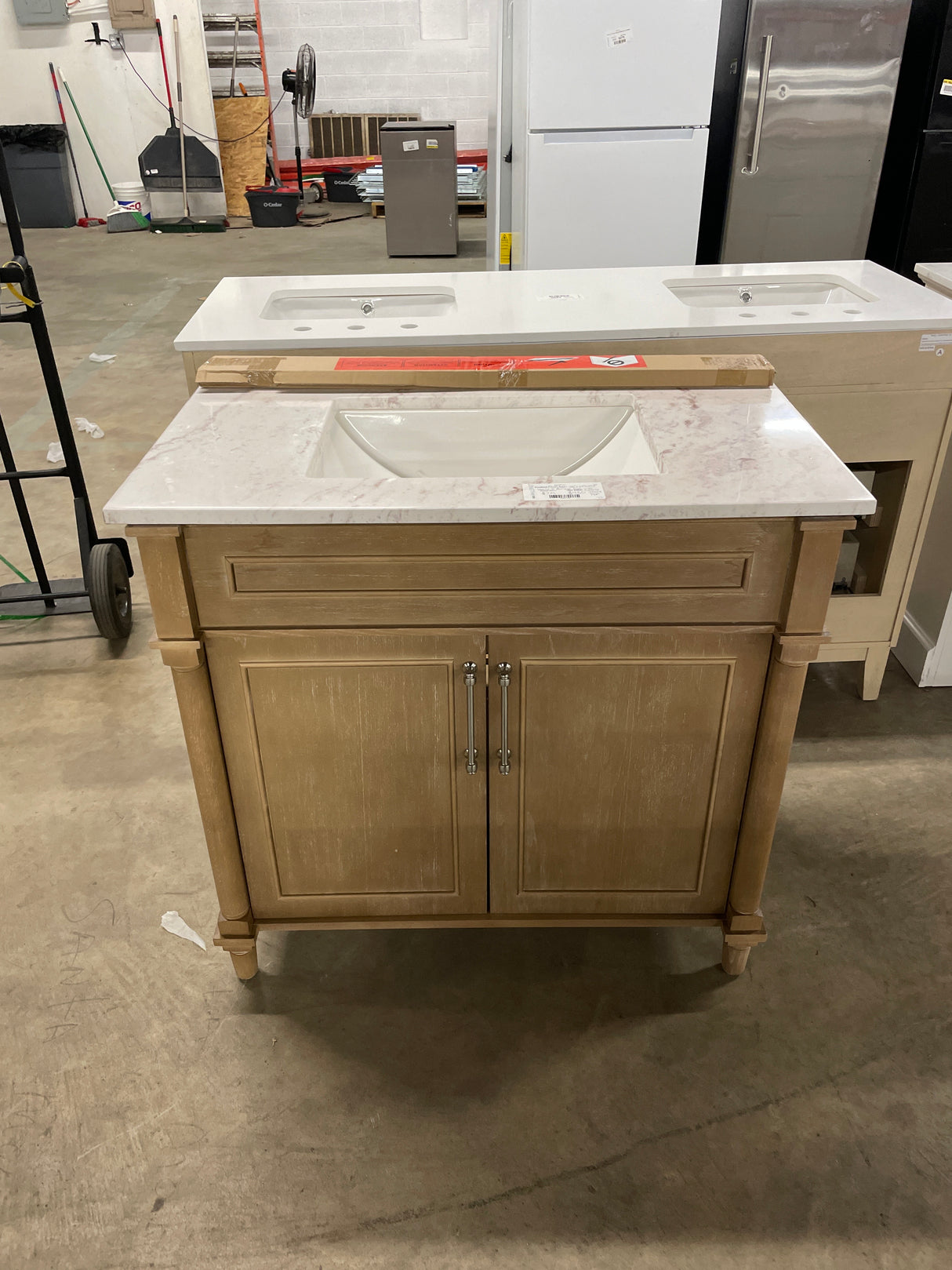 Aberdeen 36 in. x 22 in. D x 34.5 in. H Bath Vanity in Antique Oak with Cultured Stone Top