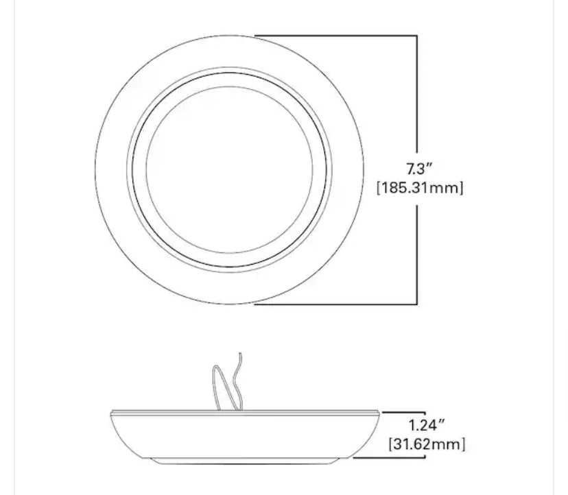 CLD 7 In. White Flush Mount with Frosted Glass Shade