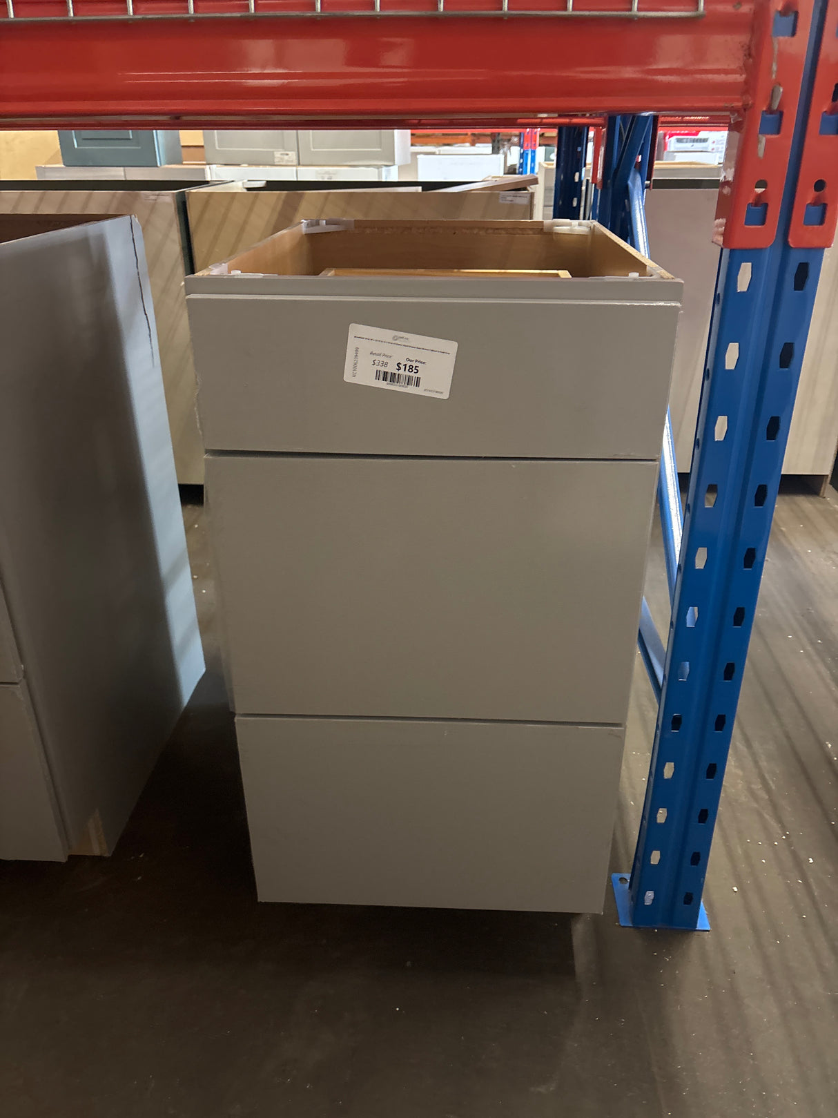 Westfield 18 in. W x 23.75 in. D x 35 in. H Shaker Stock Drawer Base Kitchen Cabinet in Dusk Gray