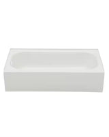 Aloha 60 in. x 30 in. Soaking Bathtub with Left Drain in White