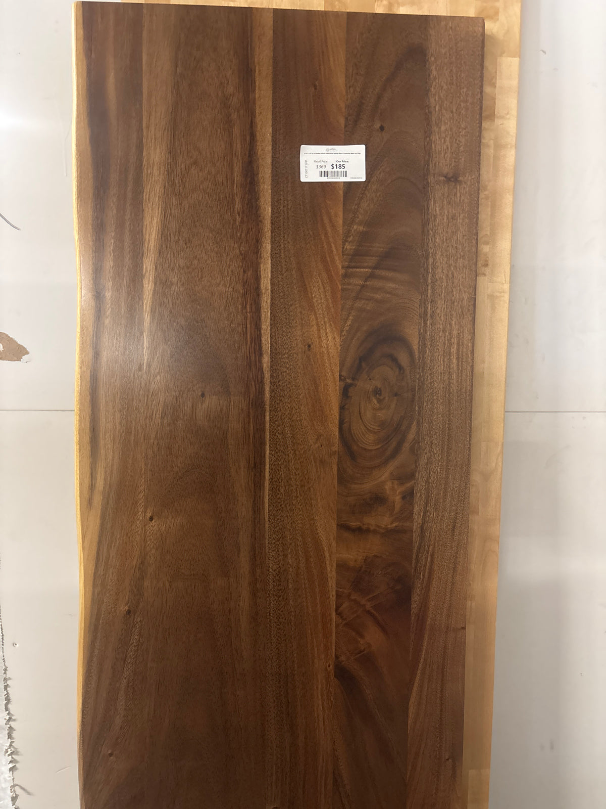 6 ft. L x 25 in. D Finished Saman Solid Wood Butcher Block Countertop With Live Edge