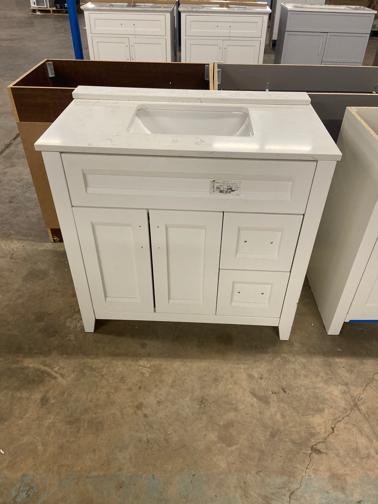 Ridge 36 in. W x 22 in. D x 34 in. H Bath Vanity Cabinet without Top in White