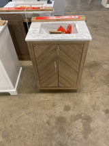 Huckleberry 24 in. W x 19 in. D x 34 in. H Single Sink Bath Vanity in Weathered Tan with White Engineered Marble Top