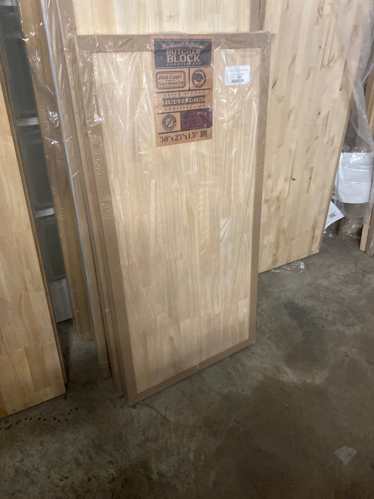 4 ft. L x 25 in. D Unfinished Hevea Solid Wood Butcher Block Countertop With Eased Edge