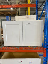 Shaker 36 in. W x 12 in. D x 24 in. H Assembled Wall Bridge Kitchen Cabinet in Satin White with Shelf