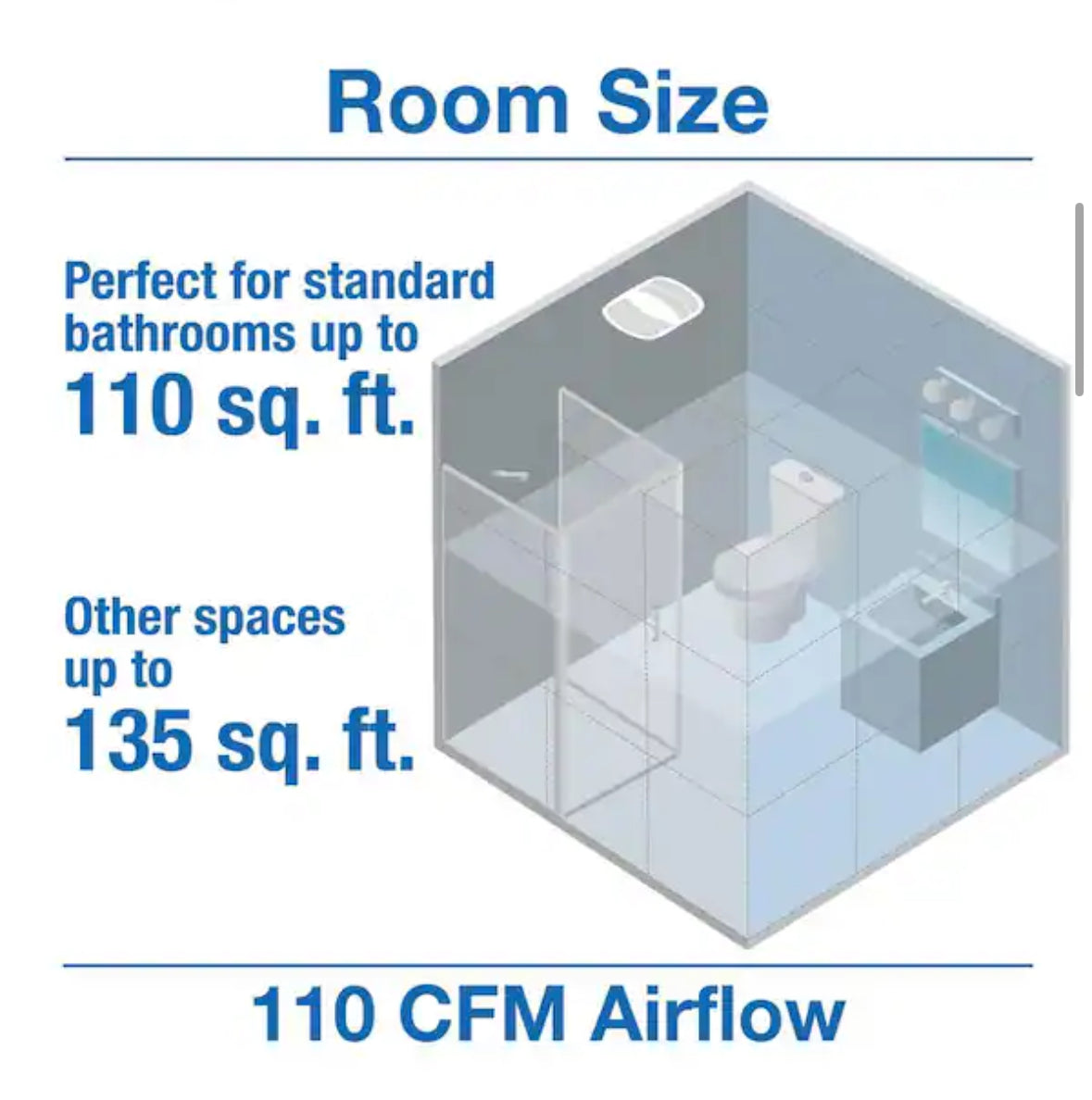 ENERGY STAR Certified Quiet 110 CFM Ceiling Bathroom Exhaust Fan