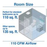 ENERGY STAR Certified Quiet 110 CFM Ceiling Bathroom Exhaust Fan