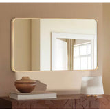 24 in. W x 36 in. H Gold Vanity Rectangle Wall Mirror Aluminum Alloy Frame Bathroom Mirror