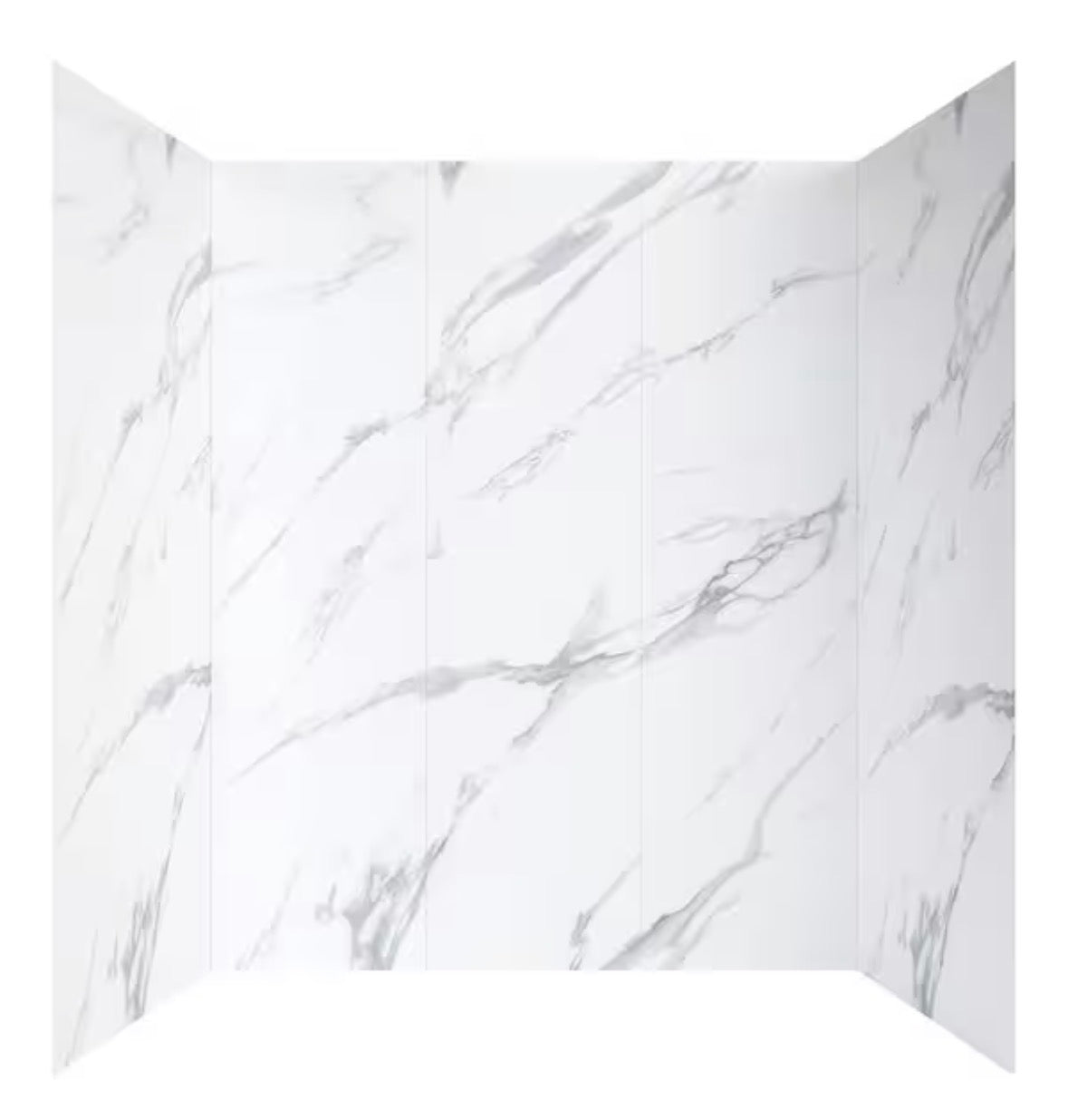 JETCOAT 32 in. x 60 in. x 78 in. 5-Piece Glue Up Alcove Shower Surround in Carrara White