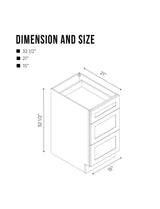 15 in. W x 21 in. D x 32.5 in. H 3-Drawers Bath Vanity Cabinet Only in White