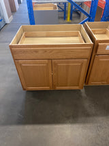 Recessed Panel 36 in. W x 24 in. D x 34.5 in. H Assembled Base Cabinet in Unfinished