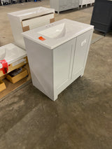 30 in. W x 19 in. D x 33 in. H Single Sink Freestanding Bath Vanity in Pearl Gray with White Cultured Marble Top