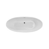 Timeless Home 72 in. L x 31.5 in. W x 28 in. H Oval Acrylic Flatbottom Non-Whirlpool Bathtub in Glossy White