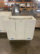 Bannister 37 in. W x 19 in. D x 35 in. H Single Sink Freestanding Bath Vanity in White without Top