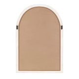 Rahfy White 20 in. W x 30 in. H Arch Natural Material Framed Mirror