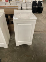 19 in. W x 18 in. D x 34 in. H Single Sink Freestanding Bath Vanity in White with White Cultured Marble Top