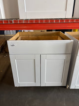 Shaker 33 in. W x 24 in. D x 34.5 in. H Assembled Base Cabinet in Satin White