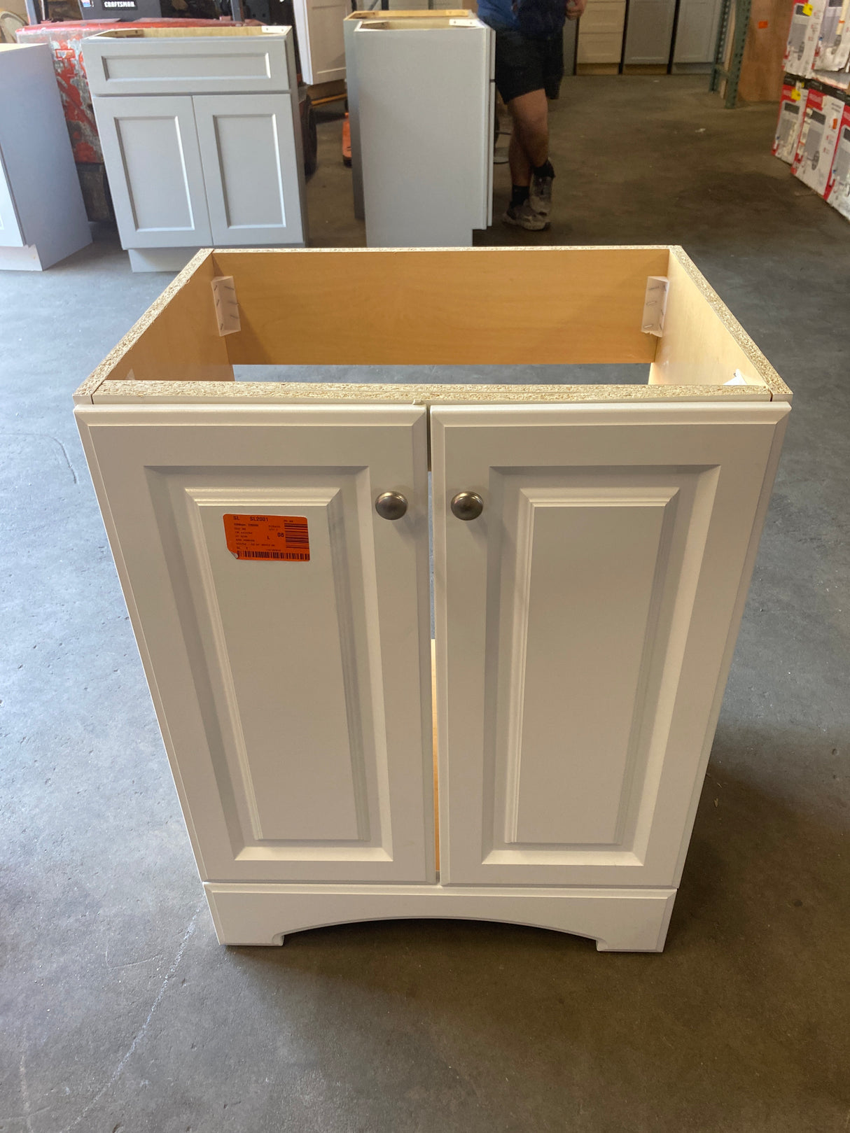 25 in. Single Sink White Bath Vanity without Top (Assembled)